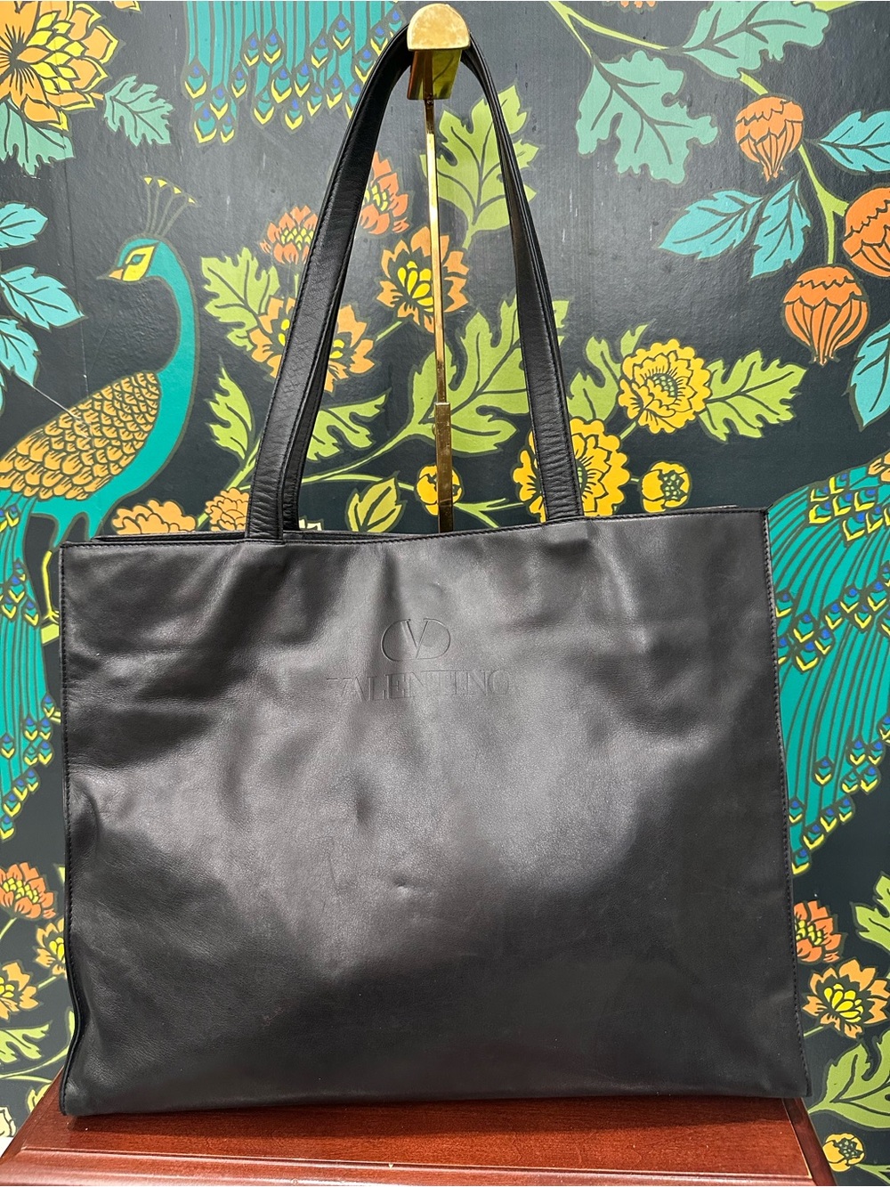 Valentino Garavani Les Sacs Black Nappa Leather Shopper Tote Made In Italy - Picture 3 of 13